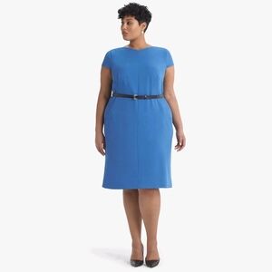 NWT M.M. LaFleur The Nisa 2.0‎ Dress Size +3 Cerulean Melange Blue Dress Classic